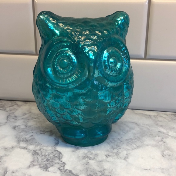 Turquoise Glass Owl - Picture 1 of 7